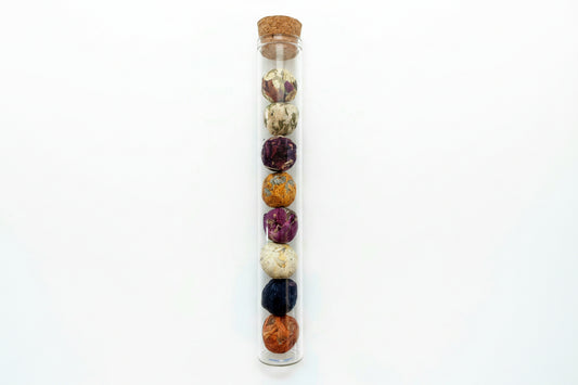 Glass Tube of 8 Blooming Teas